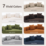 110'' Modern Curved Sofa Sectional, Arc 4-Seater Foam Couch Compressed in-a-Box, Boneless Cloud Couch with Extra-Deep-Wide Seats in Comfortable Chenille, No Assembly, Apricot Taupe Olodumare