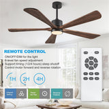 BOOSANT 52 Inch Ceiling Fan with Lights, 5 Blade Ceiling Fan with Remote Control, 5 Reversible Solid Wood Blades, 6-Speed Noiseless flush mount, Modern Ceiling Fan for Indoor Outdoor Patios Bedroom BOOSANT