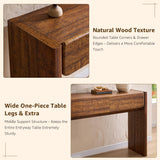 OKD 63'' Console Table with 3 Drawers, Farmhouse Entryway Table with Rounded Corners, Console Table Behind Couch for Living Room/Hallway-Reclaimed Barnwood OKD