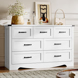 BORNOON 7-Drawer Dresser for Bedroom, Modern Wooden Chest of Drawers with Metal Handles, Anti-Tipping Design, Sturdy and Stable Storage Organizer for Living Room, Entryway, Home Office BORNOON