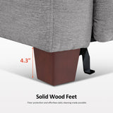 MCombo 62.2'' Wall Hugger Power Loveseat Recliner Sofa with Adjustable Headrest and USB & Type C Dual Charge Ports for Living Room, Office (Fabric, HL198M1) (Grey) MCombo