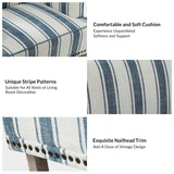 HULALA HOME Modern Armchair with Wooden Legs & Nailhead Trim, Comfy Upholstered Accent Chair for Living Room Bedroom Office(Stripe Pattern, Navy) HULALA HOME