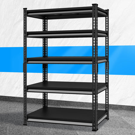 Huhaneon Heavy Duty Garage Shelves - 40''W 2,200Lbs Metal Adjustable Storage Shelving Rack Units for Warehouse Basement 5 Tier Black 39.3" W x 17.7" D x 78" H Huhaneon