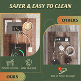 WLIVE White Farmhouse End Table for Living Room, Narrow Side Table with Charging Station, Night Stand with Storage, Small Wooden Cabinet with USB Ports and Outlets for Bedroom, White WLIVE