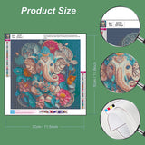 ajepon Elephant Diamond Painting Kits for Adults-Diamond Art Kits for Elephants, Hindu Elephant Gem Art Kits for Adults for Gift Home Wall Decor (14x14inch) ajepon