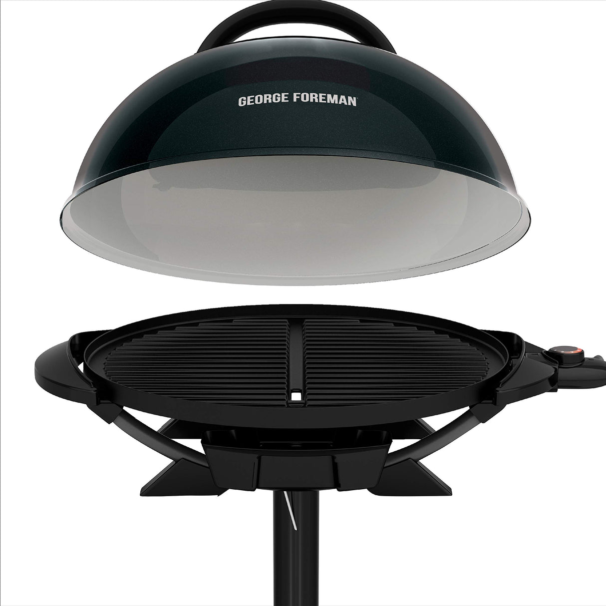 George Foreman Indoor/Outdoor Electric Patio Grill, Apartment Approved, 15-Serving, Removable Stand, Black George Foreman
