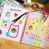 Squishmallows Original DIY Journaling Kit, Includes Craft Supplies Like Cute Stickers for Journaling, Sketch Pad, Cam The Cat Charm, Keychain, Fun Scrapbook Kit, Girl Gifts, Art Set Squishmallows