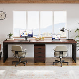 Tribesigns 78.7-Inch 2 Person Desk with File Cabinet, Extra Long Computer Desk with Storage Drawers, Double Desk for Two People, Long Narrow Desk Workstation for Home Office Tribesigns