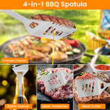 Grill Accessories Kit, Stainless Steel Grill Tool Set with 4-in-1 BBQ Spatula, Grill Fork, Grill Tong, Grill Grush, Skewers, Silicone Corn Holders, Grilling Gift Set for Men and Women DAILY KISN