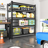 Rufokisa 48" W Garage Shelving Heavy Duty，2500LBS Loads Metal Shelving Units and Storage,5-Tier Garage Storage Shelves Heavy Duty, Industrial Utility Shelves,48”W x 18”D x 78”H(Black) Rufokisa