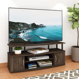 Furinno JAYA Large Entertainment Stand for TV Up to 55 Inch, Columbia Walnut/Black Furinno
