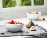 KooK Soup Bowl, Cereal Bowl, Bowl Set, White Ceramic Bowls, Set of 6, Microwave, Dishwasher and Freezer Safe, Chip Resistant, for Pasta, Salad, Oatmeal, Deep Interior, 24 Oz (White, 6 Inch) KooK