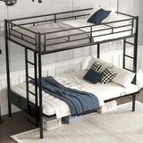 Bellemave Twin Over Futon bunk Bed, Futon bunk Bed, loft Bed with futon, Twin Over futon bunk Bed, No Box Spring Needed, Black Bellemave