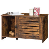 HOOBRO Cat Litter Box Enclosure, Hidden Cat Litter Box Furniture with Louvered Door, Spacious Hidden Cat Washroom with Divider, Cat Furniture Cabinet, 31.5"L x 17.7"W x 18.1"H, Rustic Brown BF07MW01 HOOBRO