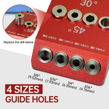 Drill Guide Jig 30 45 90 Degree Portable for Drilling Angled and Straight Hole Drilling Template Block Cable Railing Lag Screw Kit Wood Post (Red-without drill bit) Guanlotion