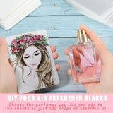 25 Pieces Sublimation Air Freshener Sheets Car Scented Hanging Sheets Felt Air Freshener White Fragrant Sheets with Elastic Rope for Car Interior Decor Maitys