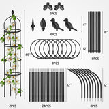 2 Pcs Garden Obelisk Trellis for Climbing Plants Outdoor 6 Ft Rose Bush Round Trellis for Pots Rustproof Metal Plant Flower Trellises for Clematis Vine Jasmine Support Outdoor Indoor Miuwauer