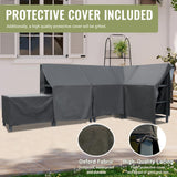 Domi Outdoor Kitchen Island, 5-Piece Modular Kitchens Counter with Whole Aluminum Finish & Shelf & Wall Hanging & Countertop & Sink & Storage Box & Cover, Kitchen Series for Deck Patio, Dark Gray domi outdoor living