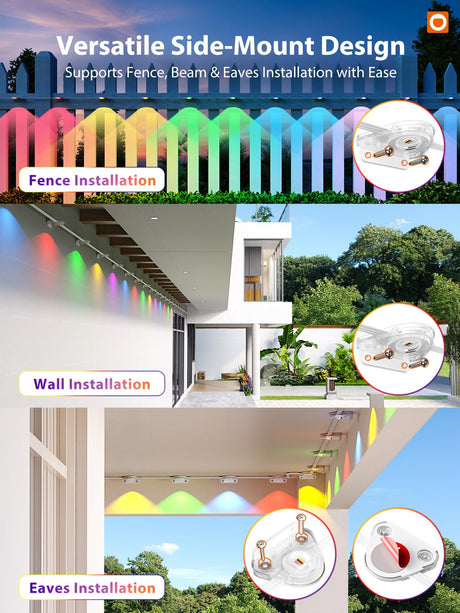 addlon 200FT Permanent Outdoor Lights, Cuttable & Extendable Smart RGB LED Lights for House & Outdoor Decor, App & Remote Control, IP67 Waterproof for Christmas, Holiday, Party, Halloween Decorations addlon