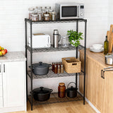 SUPER DEAL Black 4-Shelf Heavy Duty Storage Wire Shelving Unit for Restaurant Garage Pantry Kitchen Garage Rack (36L x 14W x 54H) SUPER DEAL