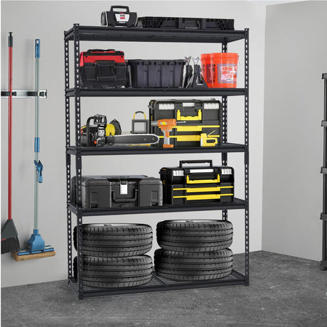 COZONY 48x18x72 Inch Garage Shelving, 5 Tier Heavy Duty Wire Shelf 2500 Lbs Capacity, Adjustable Metal Shelves, Industrial Utility Shelf Rack for Garage, Basement, Pantry, Warehouse COZONY