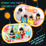 30 Pcs Unicorn Scratch Mask Rainbow Paper Art Mask, Wooden Stylus and Elastic Bands Scratchboard Party Dress up Costumes for Unicorn Party Supplies Sabary