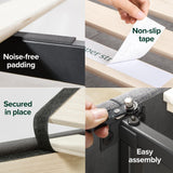 Zinus Full Shalini Upholstered Platform Bed Frame with Headboard [New WonderBox(TM) Version], Wooden Slat Support, No Box Spring Needed, Easy Assembly, Eco Friendly Packaging, Dark Grey Zinus