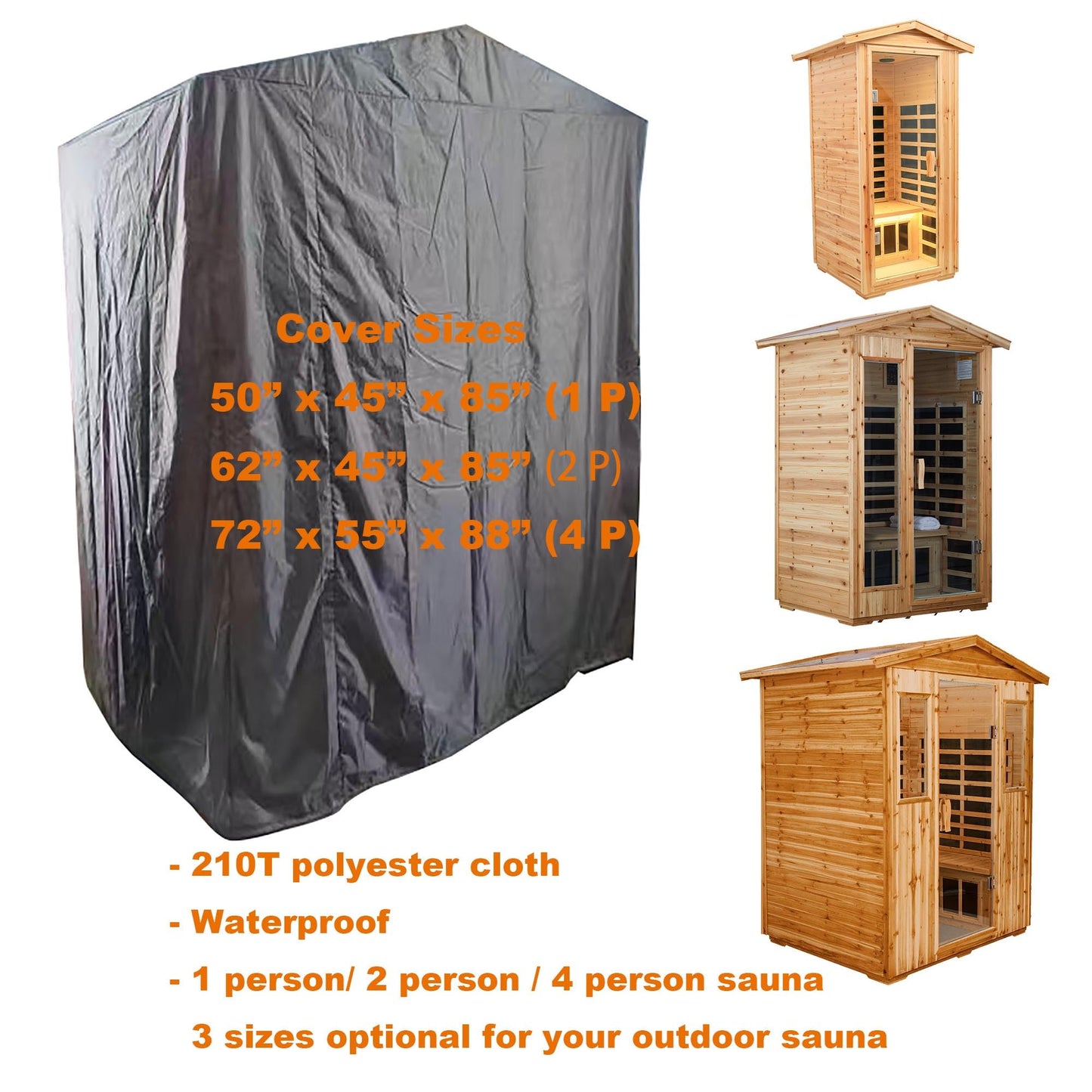 Xmatch Outdoor Sauna Cover, Wooden Far Infrared Saunas Room Covers Accessory (4P-Sauna Cover) - WoodArtSupply