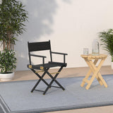 Casual Home Director's Chair ,Black Frame/Black Canvas,18" - Classic Height Casual Home