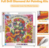 Axquilon Turtle Diamond Art Kits for Adults, 5D Diamond Painting Kits for Adults, DIY Full Round Drill Gem Art for Wall Home Decor Craft 14X14 Inch Axquilon