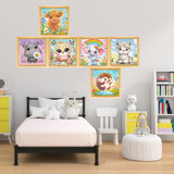 6 Pack Small Diamond Painting Kits for Kids Beginners, 5D Gem Art by Number for Children Ages 6-8-12,Cute Animal Elephant Fun DIY Dot Painting Set,Home Wall Decor 6x6 Inch 5DDIYART