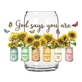 Jesus Faith UV Transfer Sticker 8 Sheet Waterproof 3D Cup Wraps Stickers for 16OZ Glass Mug Rub On Transfer Furniture Craft DIY Crafts AMONEYLS