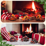 Glooglitter 3 Pcs Flameless Fireplace Lights 3D Artificial Wood Burning Flame with Realistic Log Artificial Fire Flames Simulation Charcoal Flame Lamp for Christmas Home Decor Glooglitter