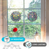 Hula Home Stained Glass Mandala Art Kit - Animal DIY Window Clings with Markers, 10 Suncatchers - Perfect Hobby for Adults, Kids, Teens & Seniors - Ideal Gift for Beginners, Women & Elderly - New Hula Home