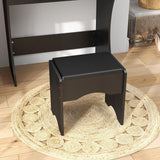 Vanity Desk with Mirror and Lights, Vanity Set Makeup Vanity Table with Adjustable Lights One Drawer Storage Makeup Table with Stool Vanity Desk for Bedroom (Black) Panana