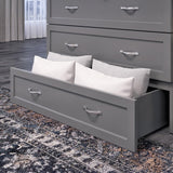 AFI, Northfield Murphy Bed Chest Twin XL with 6" Mattress, Storage Drawer & Built-in USB Charger, Grey AFI
