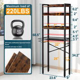 Over The Toilet Storage Cabinet,4 Tier Bathroom Organizers and Storage With Adjustable Shelf Waterproof Feet Pad and Basket ,Multifunctional Space Saver Freestanding Bathroom Shelves With Dividers Mlinavn