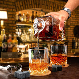 LIGHTEN LIFE Whiskey Decanter Set for Men,Crystal Whiskey Glasses and Decanter Set in Gift Box,Non-Lead Glass Decanter Set,Bourbon Decanter Set for Whiskey Lovers,Liquor Decanter Set for Dad Husband LIGHTEN LIFE