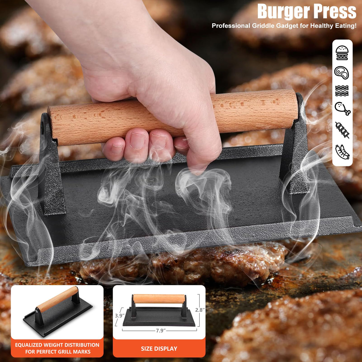 RINPIR 42pcs Griddle Accessories Kit for Blackstone, Flat Top Teppanyaki Spatula Set with Enlarged Spatulas, Melting Dome and Burger Press, Professional Hibachi Tools Gifts for Outdoor BBQ RINPIR