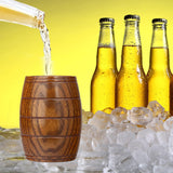 IUAQDP 2 Pieces Novelty Wood Barrel Shaped Wooden Drinking Beer Tea Cup Home Decor New Camping Cup Wood Coffee Mugs IUAQDP