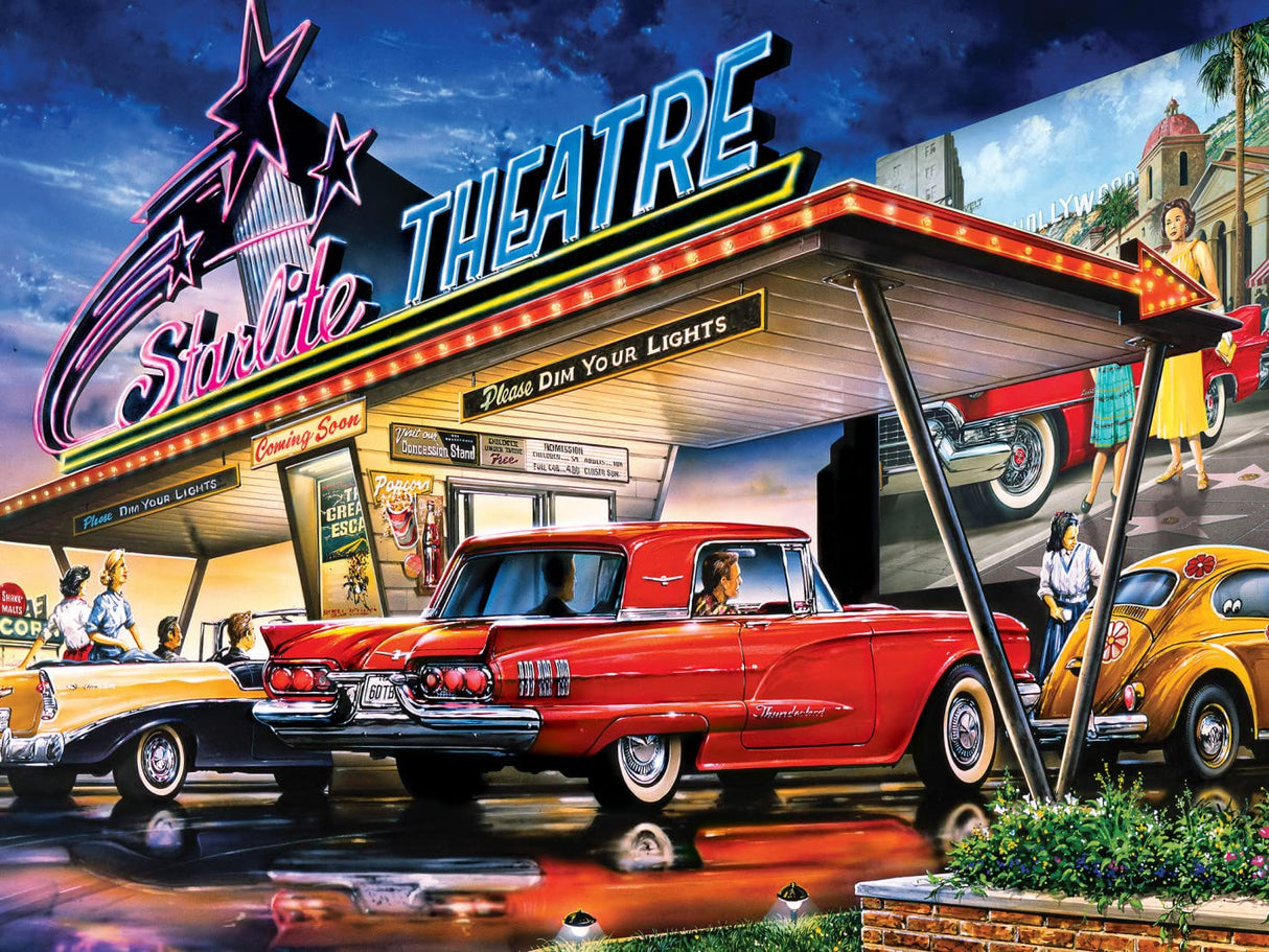 Masterpieces 550 Piece Jigsaw Puzzle for Adults and Family - Starlite Drive-in - 18"x24" Masterpieces