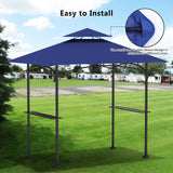 Grill Gazebo Replacement Canopy Top Only - 5' x 8' Outdoor BBQ Gazebo Canopy Roof, Waterproof Double Tiered Shelter Cover Fit for Model L-GG001PST-F Iheqard