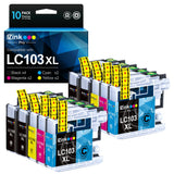 E-Z Ink Pro LC103 LC103XL Compatible Ink Cartridge Replacement for Brother LC103 XL LC101 LC 103 Ink Cartridges Compatible with MFC-J870DW MFC-J475DW MFC-J6920DW MFC-J6520DW (10 Pack, 4B2C2M2Y) E-Z Ink Pro