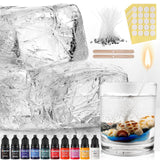 Heigble 9.9 lb Gel Candle Wax Making Clear Handmade High Density Jelly Candle Wax with Wick and Stickers with Dye for DIY Making Kit Heigble