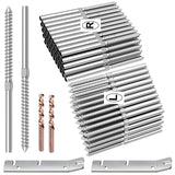 BLIKA 100 Pack T316 Stainless Steel Right&Left Handed Thread Swage Lag Screws for Wood Posts of 1/8" Deck Cable Railing Kit, Wire Railing Kit for Decks with Wrench, DIY Wood Baluster BLIKA