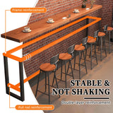 TKKUPLG Farmhouse Bar Table, 2" Thick Pine Wood Rustic Industrial Pub Table, Rectangular Counter Height Dining Table for Kitchen, Small Space, Coffee Shop TKKUPLG