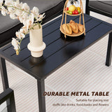 NATURAL EXPRESSIONS Outdoor Patio Furniture 4 Pieces Set, Modern Patio Conversation Sets, Outdoor Sectional Metal Sofa with 5.5 Inch Cushion and Coffee Table,Black NATURAL EXPRESSIONS