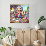 JFYHAB Diamond Art Kits for Adults,5D Grandma Diamond Painting DIY Diamond Art Diamond Painting Kits for Adult,Round Full Drill Diamonds, Diamond Art Kits for Home Decor-12x12inch JFYHAB