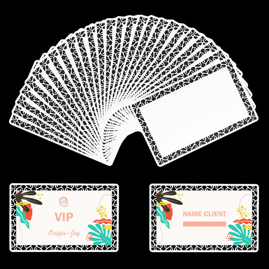 Origin-Joy 25 PCS Sublimation Metal Business Cards, 3.4 x 2.1 Inch Aluminum Printable Business Card Blanks for Custom Color Print (0.45 mm, Flower Edge)