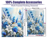 CAMOYAI 5D Diamond Art Kits for Adults,Flower Birds Diamond Painting Kits for Adult Beginners,DIY Round Full Drill Diamond Art Painting,Diamond Painting Kits for Home Wall Decor Gift 12x16inch CAMOYAI